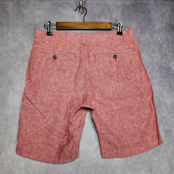 J Crew‎ Gramercy Shorts Mens 30 Pink Red Linen Blend Casual Summer Lightweight - Picture 2 of 10